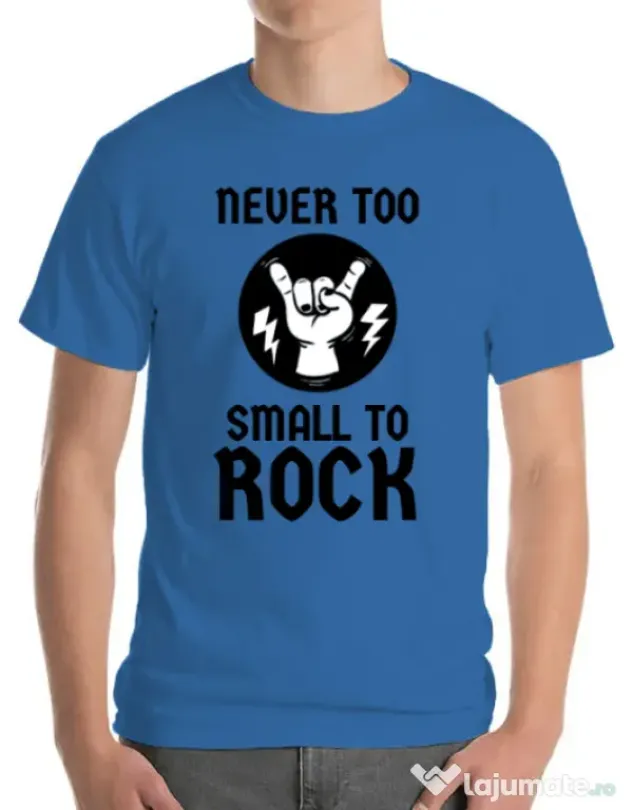 Tricou ADLER barbat Never too small to rock Albastru azuriu
