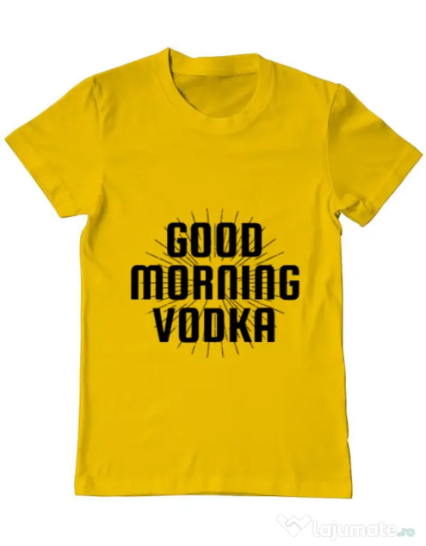 Tricou ADLER barbat Good morning vodka Galben