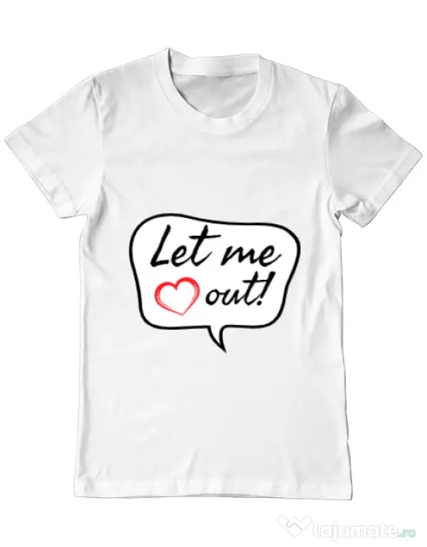 Tricou ADLER barbat Let me out Alb
