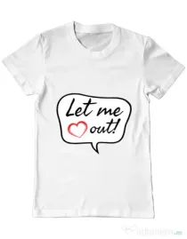 Tricou ADLER barbat Let me out Alb