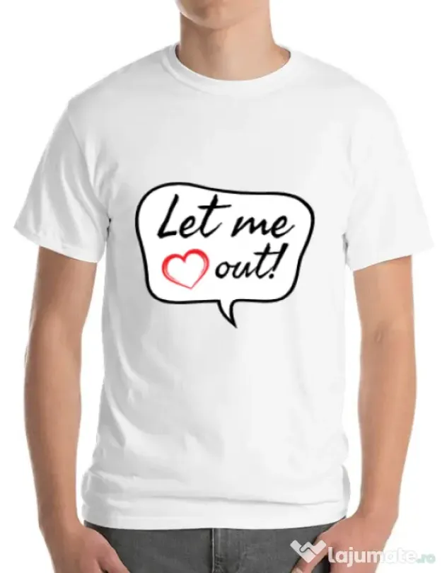Tricou ADLER barbat Let me out Alb