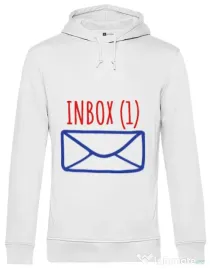 Hoodie barbat cu gluga Inbox Alb