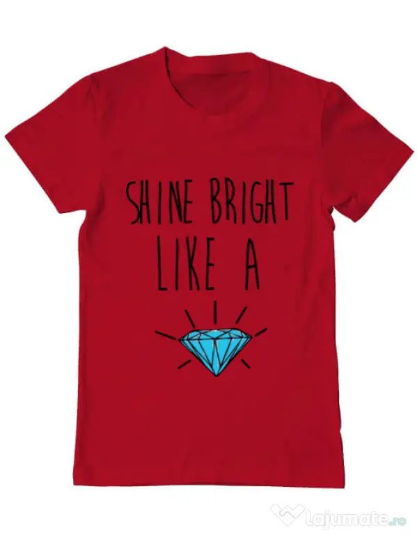 Tricou ADLER barbat Shine bright like a diamond Rosu