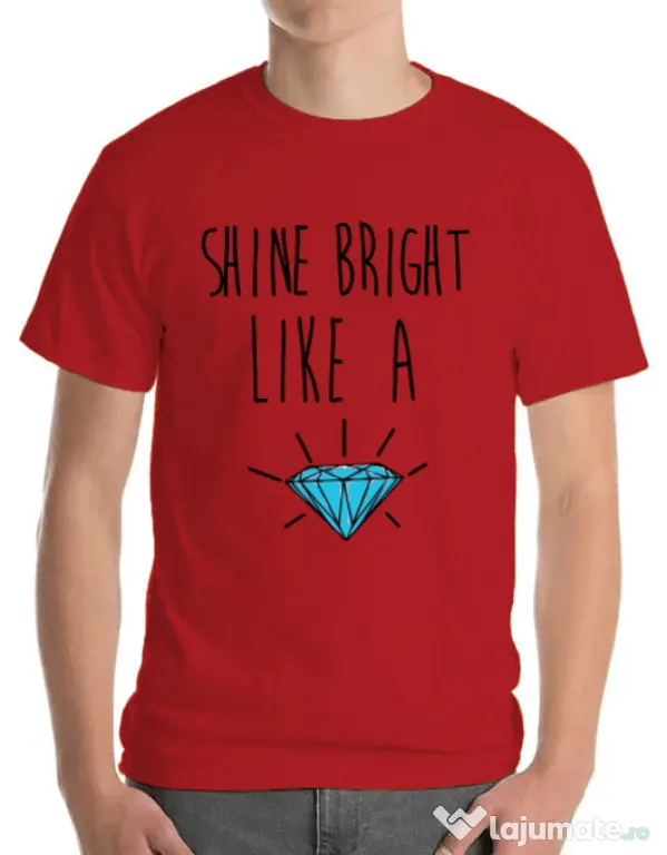Tricou ADLER barbat Shine bright like a diamond Rosu