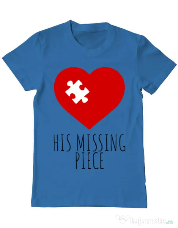 Tricou ADLER barbat His missing piece Albastru azuriu