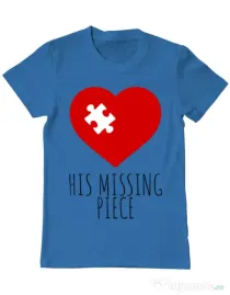 Tricou ADLER barbat His missing piece Albastru azuriu
