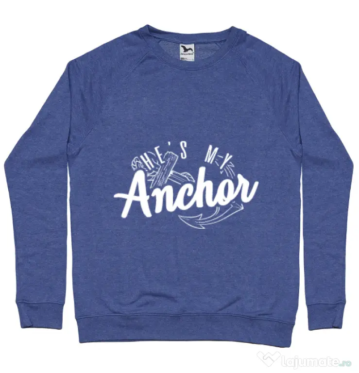 Bluza ADLER barbat He s my anchor Albastru melanj