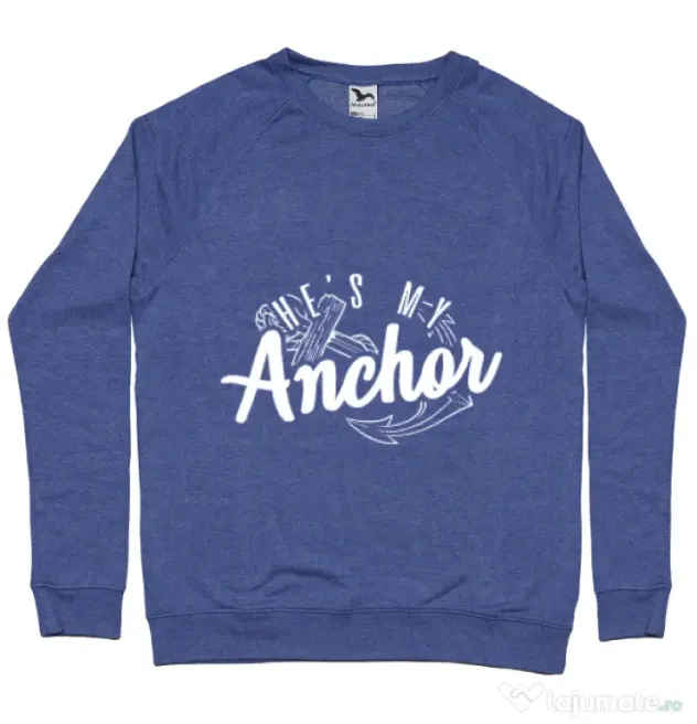 Bluza ADLER barbat He s my anchor Albastru melanj