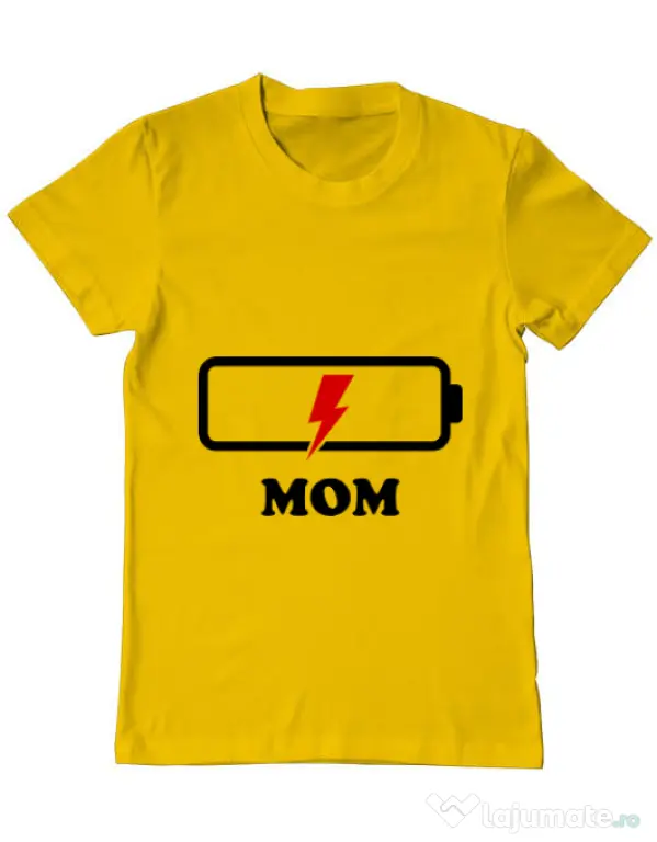 Tricou ADLER barbat Mom battery Galben