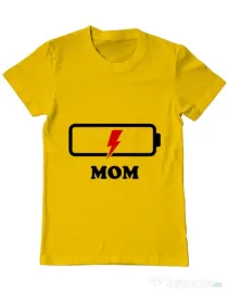 Tricou ADLER barbat Mom battery Galben