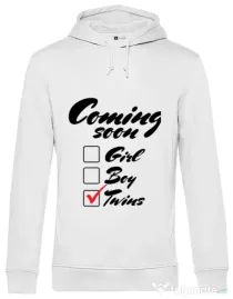 Hoodie barbat cu gluga Coming soon 2 Alb