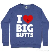 Bluza ADLER barbat I love big butts Albastru melanj