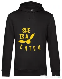 Hoodie barbat cu gluga She is a catch Negru