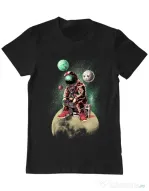 Tricou ADLER barbat Astronaut - DJ Negru
