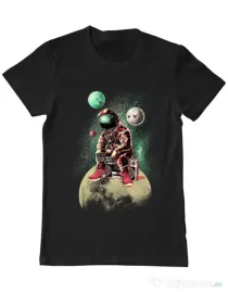Tricou ADLER barbat Astronaut - DJ Negru