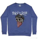 Bluza ADLER barbat Born to ride Albastru melanj