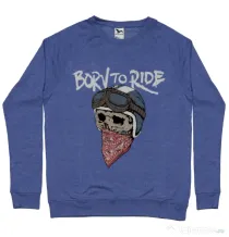 Bluza ADLER barbat Born to ride Albastru melanj