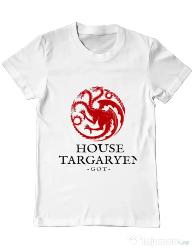 Tricou ADLER barbat House Targaryen Alb