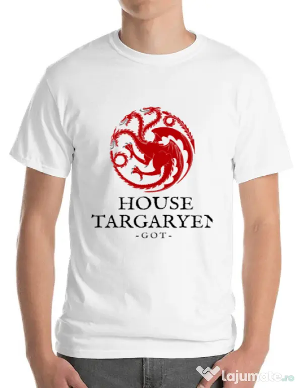 Tricou ADLER barbat House Targaryen Alb