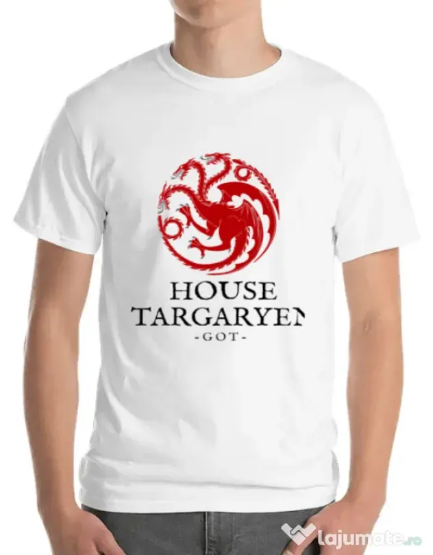 Tricou ADLER barbat House Targaryen Alb