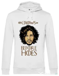 Hoodie barbat cu gluga Crows Before Hoes Alb