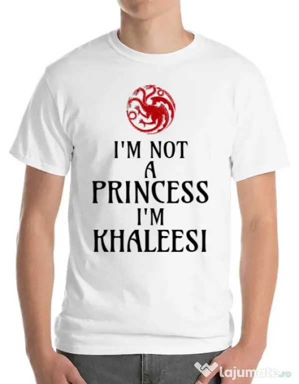 Tricou ADLER barbat I'm Khaleesi Alb