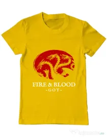 Tricou ADLER barbat Fire and Blood Targaryen Galben