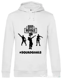 Hoodie barbat cu gluga Squad goals Alb