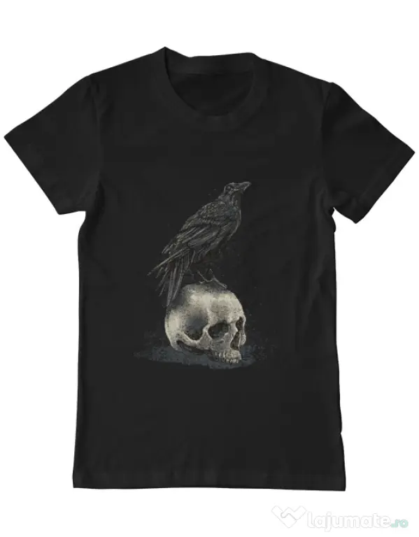 Tricou ADLER barbat Crow skull Negru