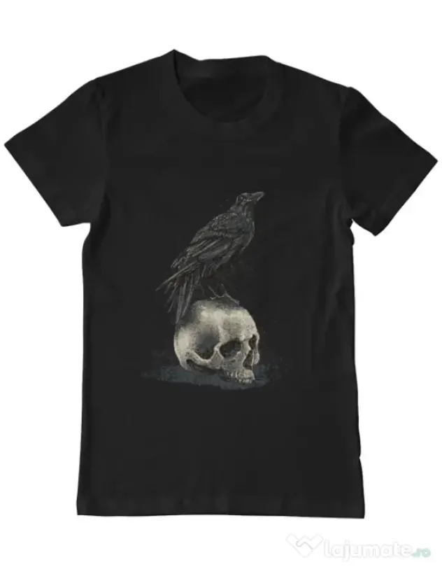 Tricou ADLER barbat Crow skull Negru