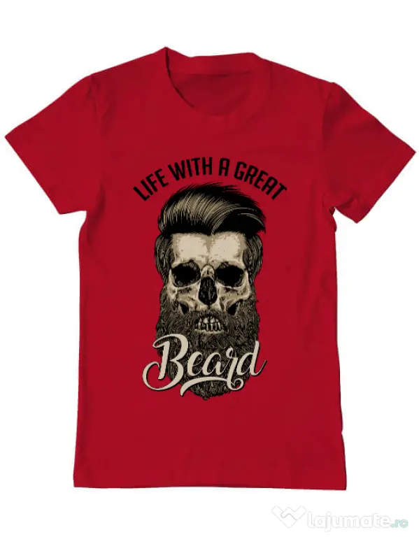 Tricou ADLER barbat Great beard Rosu