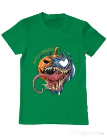 Tricou ADLER barbat Halloween Venom Verde mediu