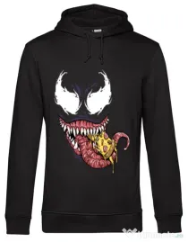 Hoodie barbat cu gluga Venom pizza Negru