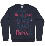 Bluza ADLER barbat Breakfast in New York Denim inchis