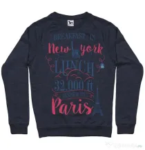 Bluza ADLER barbat Breakfast in New York Denim inchis