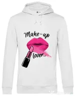 Hoodie barbat cu gluga Make up lover Alb