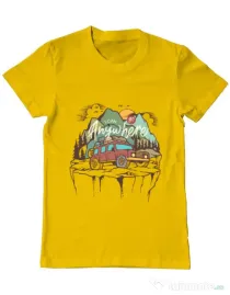 Tricou ADLER barbat Adventure Galben