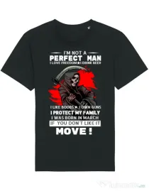 Tricou STANLEY STELLA barbat I am not a perfect man Negru