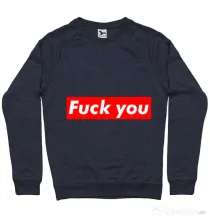 Bluza ADLER barbat Fuck you Denim inchis