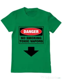 Tricou ADLER barbat Danger No Smoking Verde mediu
