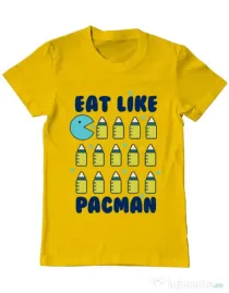 Tricou ADLER barbat Eat Like Pacman Galben