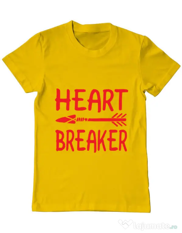 Tricou ADLER barbat Heart breaker Galben