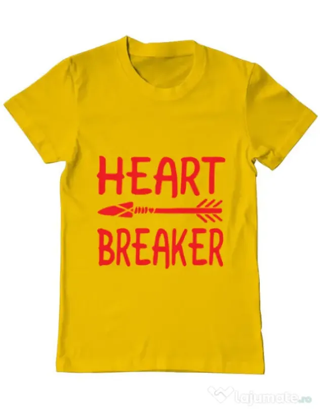 Tricou ADLER barbat Heart breaker Galben