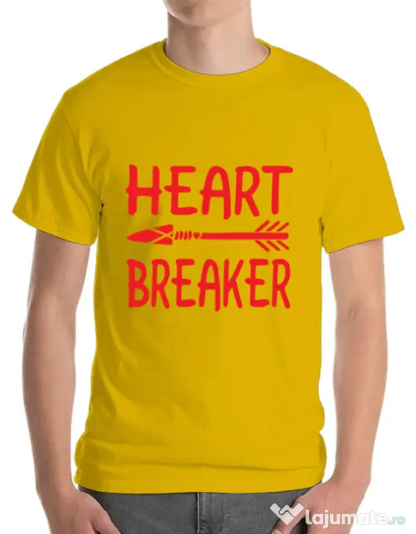 Tricou ADLER barbat Heart breaker Galben