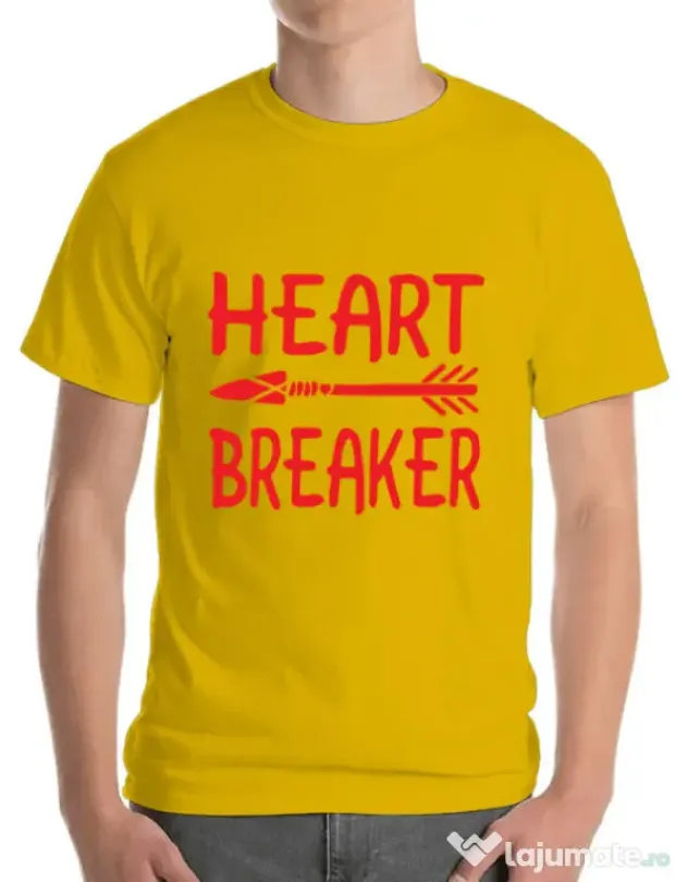 Tricou ADLER barbat Heart breaker Galben