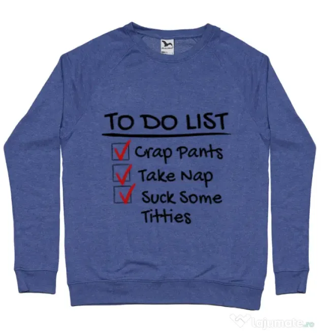 Bluza ADLER barbat To do list Albastru melanj