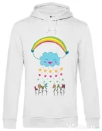 Hoodie barbat cu gluga Love rain Alb