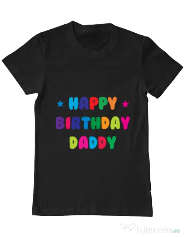 Tricou ADLER barbat Happy Birthday Daddy Negru