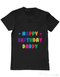 Tricou ADLER barbat Happy Birthday Daddy Negru