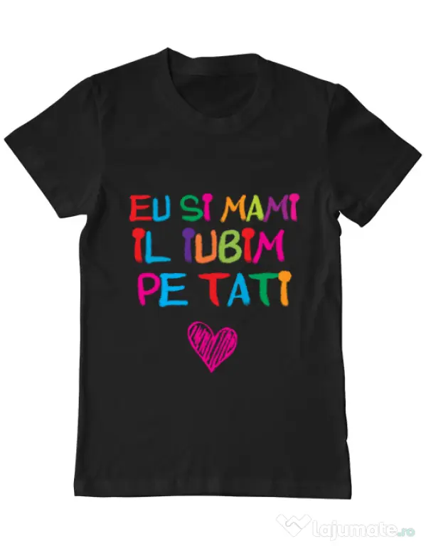 Tricou ADLER barbat Il iubim pe tati Negru